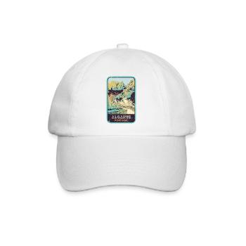 Retro badge, Algarve Portugal, beach summer sun - Baseball Cap - white/white - Front