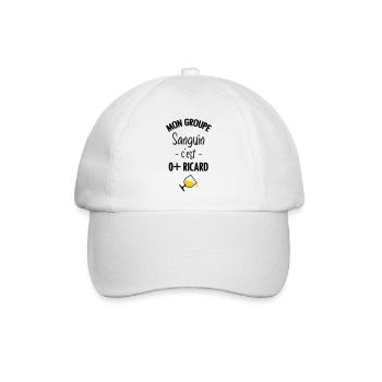 Mon groupe sanguin c'est O+ Pastis - Casquette classique - blanc/blanc - Devant