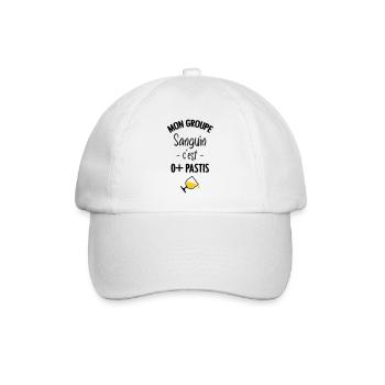 Mon groupe sanguin c'est O+ Pastis - Casquette classique - blanc/blanc - Devant