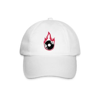 Fire Vinyl Record Music - Baseball Cap - white/white - Front