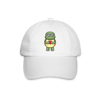 Tortue avec lunettes de soleil et cœur - Casquette classique - blanc/blanc - Devant
