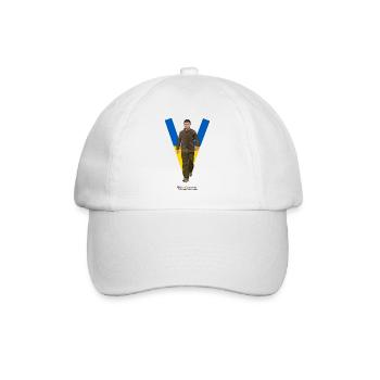 Zelensky T-Shirt Design V Victory - Baseball Cap - white/white - Front