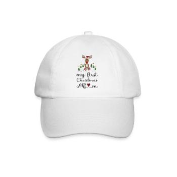 My First Christmas as Mom - Baseballkappe - Weiß/Weiß - Vorne