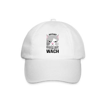 Morgen Katze Morgenmuffel Müde Aufstehen Geschenk - Baseballkappe - Weiß/Weiß - Vorne