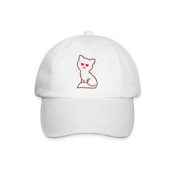 Cat from the heart - Baseball Cap - white/white - Front