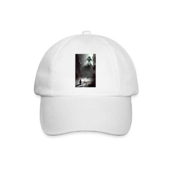 Creepy Comic robot spaceship Alien on a strange - Baseball Cap - white/white - Front