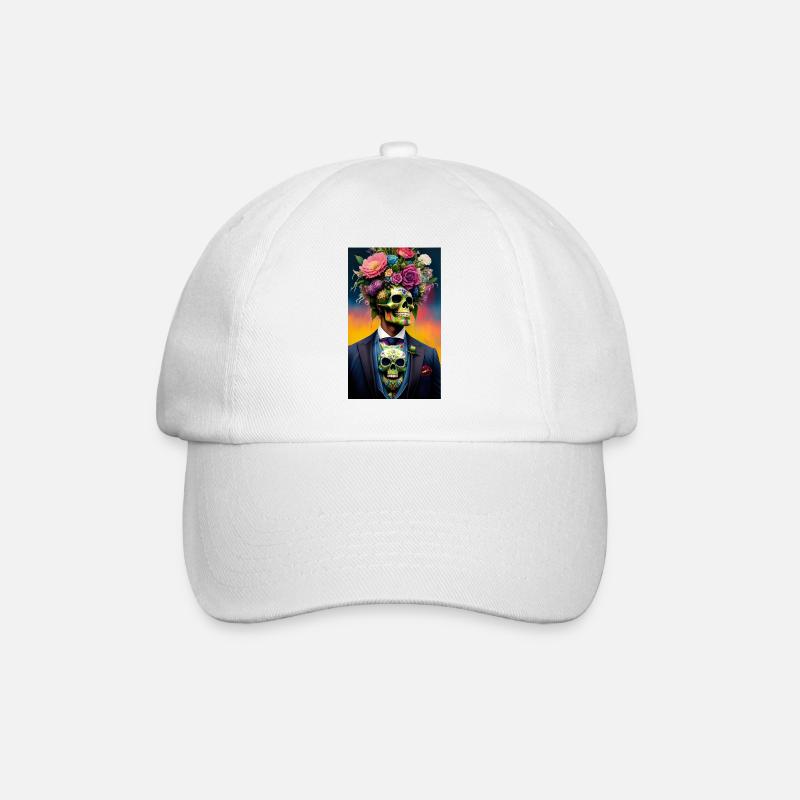 ARTWORK Flower Skull - Baseballkappe - Weiß/Weiß