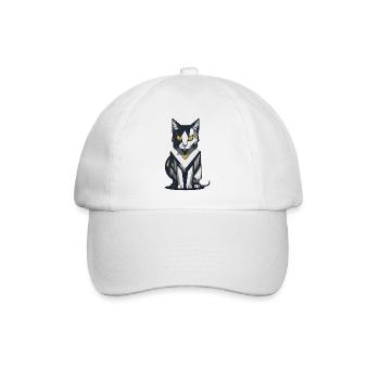 Chat minimaliste - Casquette classique - blanc/blanc - Devant