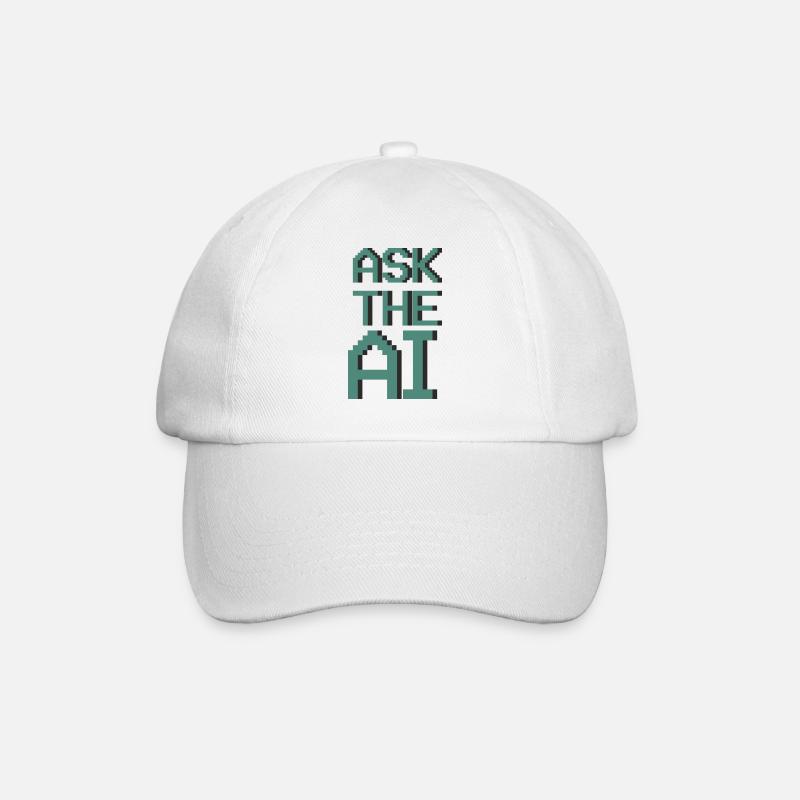 Ask The AI - Baseball Cap - white/white