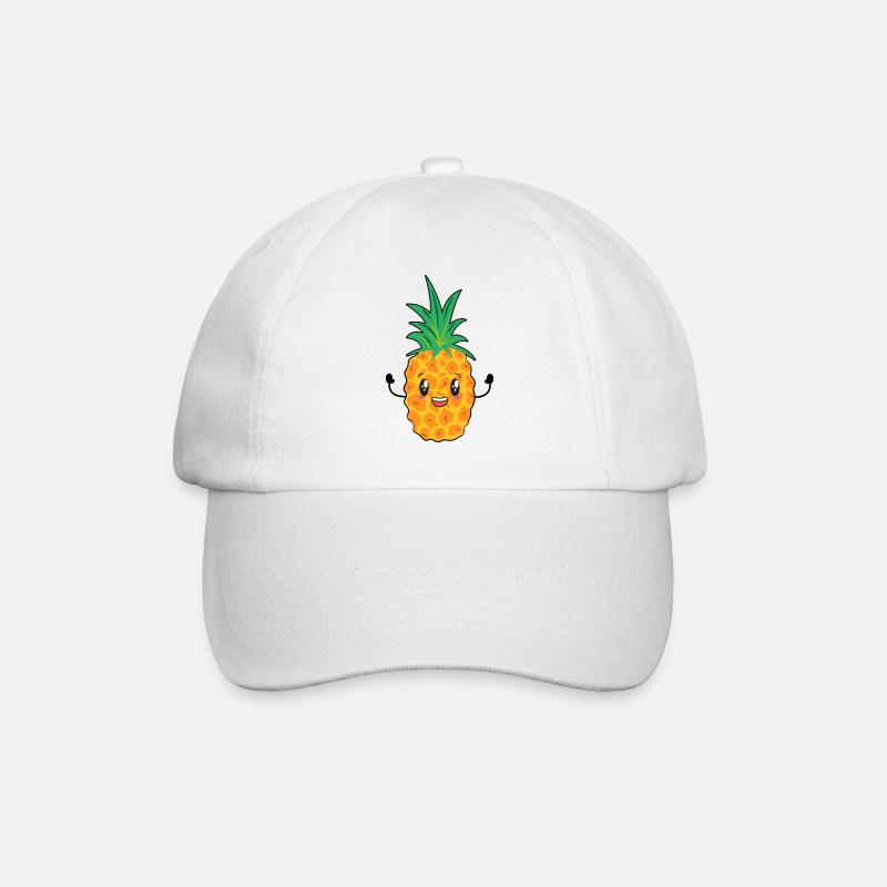 Happy Pineapple - Baseball Cap - white/white