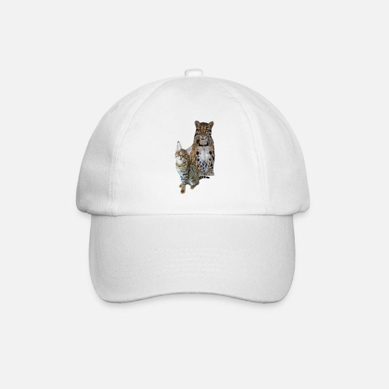 Nebelparder und Katze - Baseballkappe - Weiß/Weiß