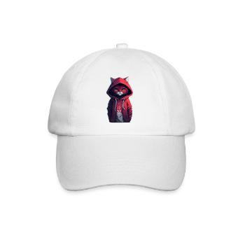 Chat avec sweat à capuche - Casquette classique - blanc/blanc - Devant