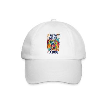 Alles was du brauchst ist ein Hund! - Baseballkappe - Weiß/Weiß - Vorne