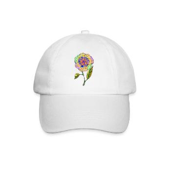 Blume - Baseballkappe - Weiß/Weiß - Vorne