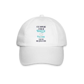 C'est compliqué d'être Bogosse et Policier - Casquette classique - blanc/blanc - Devant
