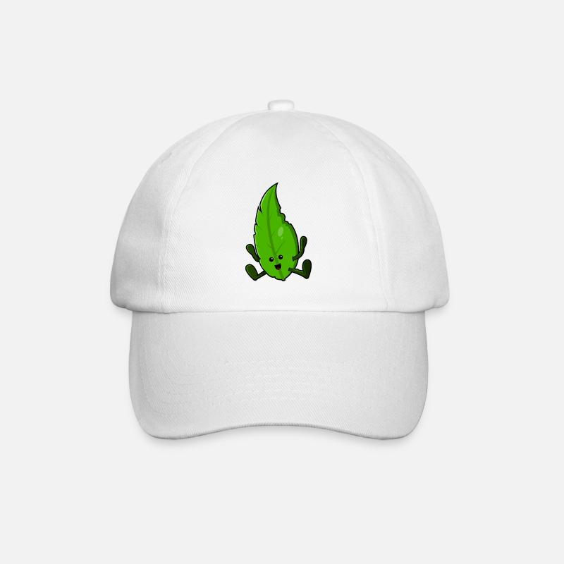 Happy Leaf - Baseball Cap - white/white