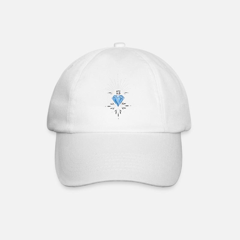 Diamant 13 - Baseballkappe - Weiß/Weiß