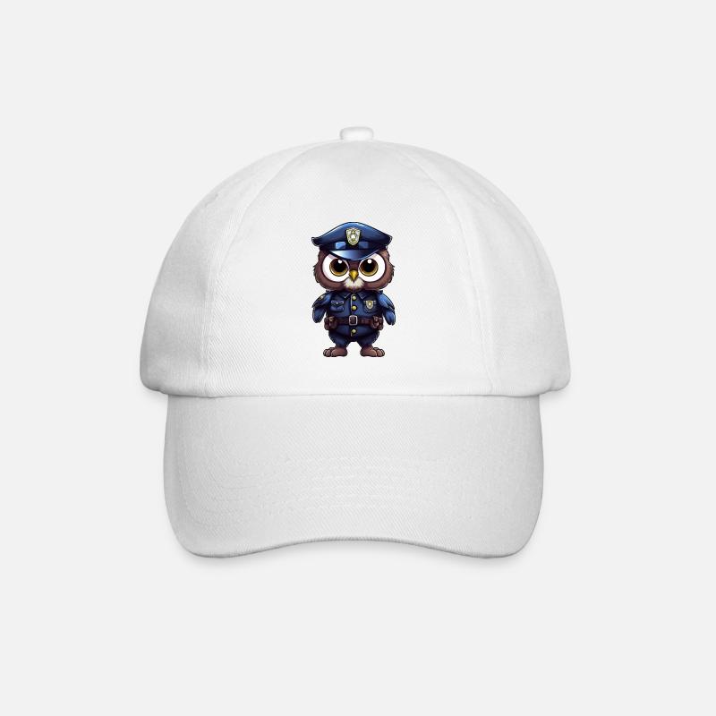 Police Owl - Baseball Cap - white/white
