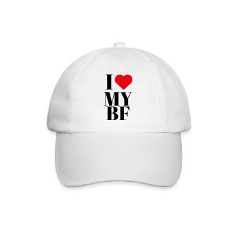 I love my BF Sticker: I love my boyfriend, png - Baseball Cap - white/white - Front