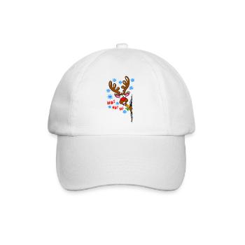 Weihnachtsrentier Schneeflocke Spaß einzigartiges Design - Baseballkappe - Weiß/Weiß - Vorne