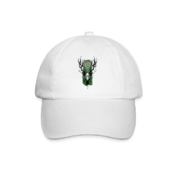 Edles Geweih: Majestätischer Hirsch - Baseballkappe - Weiß/Weiß - Vorne