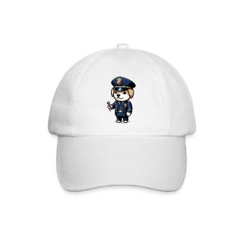 Chien mignon policier - Casquette classique - blanc/blanc - Devant