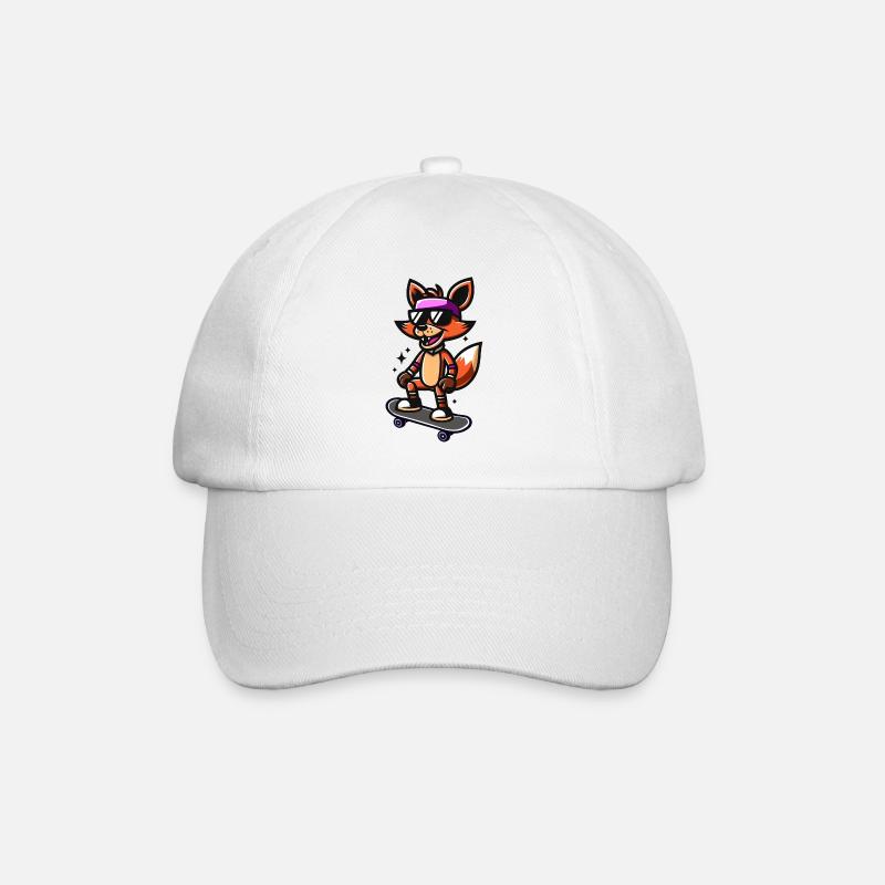 Skater Fox - Foxy Spielfigur - Baseballkappe - Weiß/Weiß