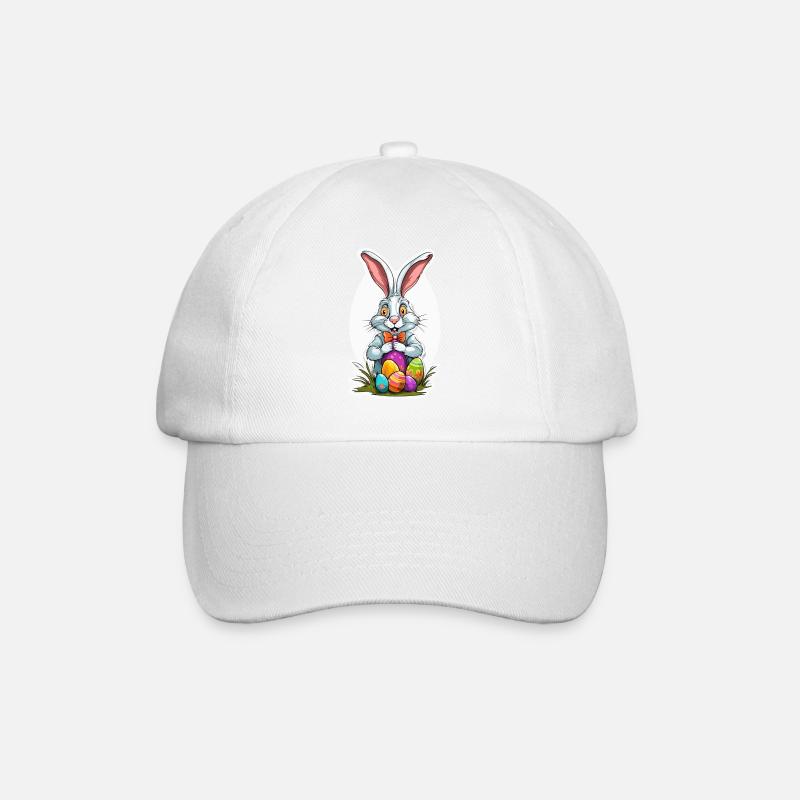 Osterhase / Ostern / Eier / Feiertage / Osterfest - Baseballkappe - Weiß/Weiß