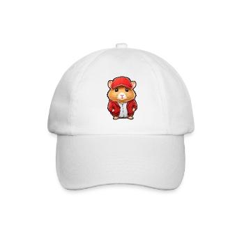 Süßer Goldhamster mit Jacke und Kappe - Baseballkappe - Weiß/Weiß - Vorne