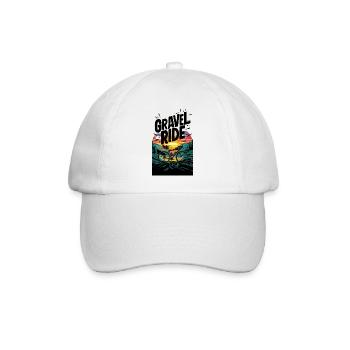 Gravel Ride Sunset Illustration - Baseball Cap - white/white - Front
