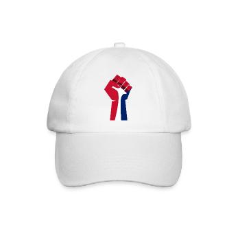 Die erhobene Faust (rot, weiß, blau) - Baseballkappe - Weiß/Weiß - Vorne