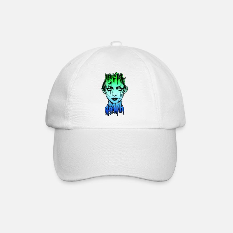 MELTDOWN: Melting face in overload - Baseball Cap - white/white