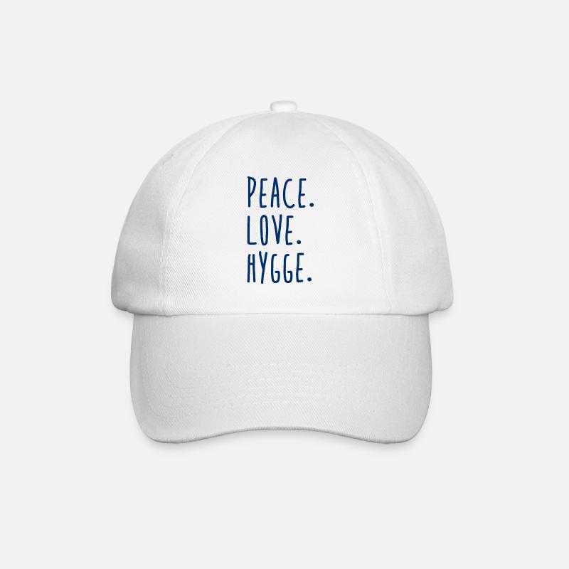 Peace Love Hygge - Baseballkappe - Weiß/Weiß