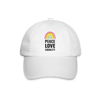 LGBT Pride Month - Peace. Love. Equality - Baseball Cap - white/white - Front