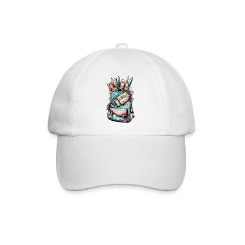 Cartable coloré avec de jolis détails - Casquette classique - blanc/blanc - Devant