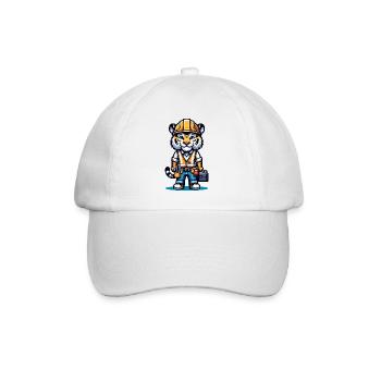 Tigre mignon ouvrier du bâtiment - Casquette classique - blanc/blanc - Devant
