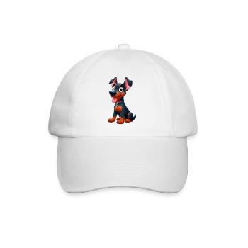 Dobermann 2 - Baseballkappe - Weiß/Weiß - Vorne