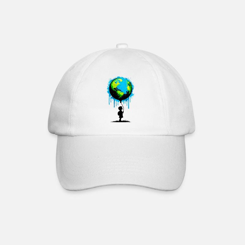 Planet Erde - Baseballkappe - Weiß/Weiß