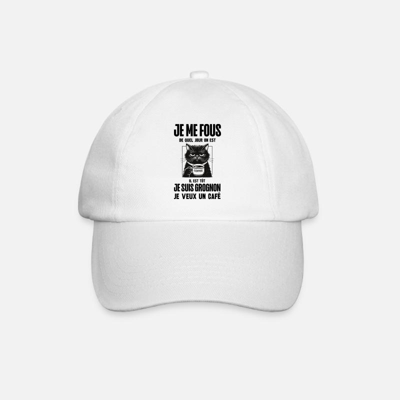 je veux du café - Casquette classique - blanc/blanc