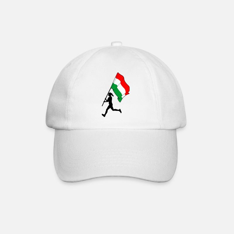 Flagge Ungarn Frau läuft - Baseballkappe - Weiß/Weiß
