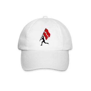 Flag Latvia man running - Baseball Cap - white/white - Front