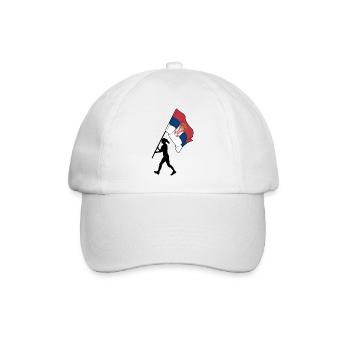 Flag Serbia woman walking - Baseball Cap - white/white - Front