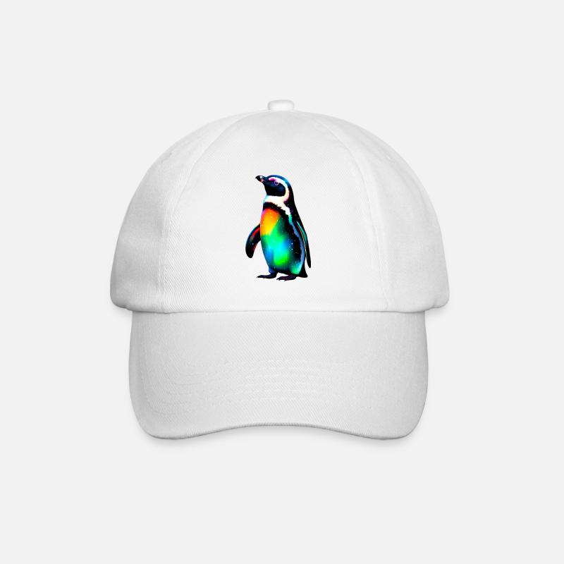 Pinguin - Baseballkappe - Weiß/Weiß