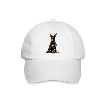 Doberman Dog Comic - Baseball Cap - white/white - Front