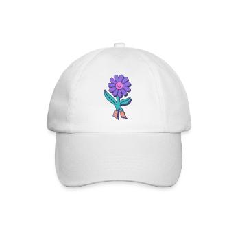 Happy Flower Cartoon - Baseball Cap - white/white - Front
