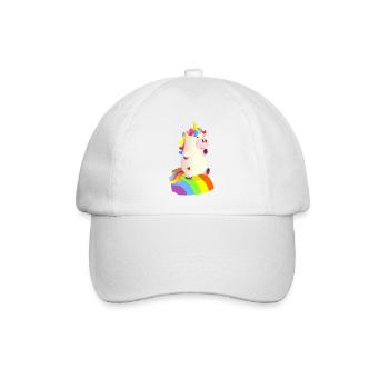 Magisches Einhorn auf dem Regenbogen - 🦄 - Baseballkappe - Weiß/Weiß - Vorne