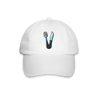 Couteau à couverts fourchette coloré - Casquette classique - blanc/blanc - Devant