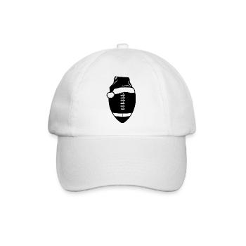 Football Ball Santa Hat - Baseball Cap - white/white - Front