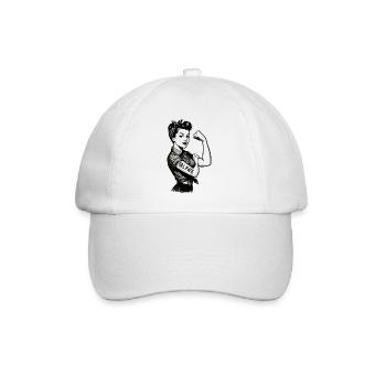 Strong Woman GRL PWR Rockabilly Biceps Arm Gift - Baseball Cap - white/white - Front