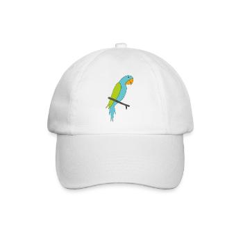 Illustration d'un perroquet coloré sur une branche - Casquette classique - blanc/blanc - Devant